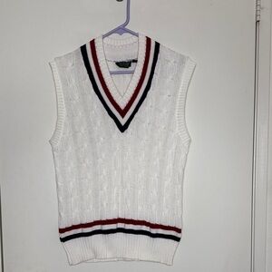 Byford London White Cable Knit Sweater Vest